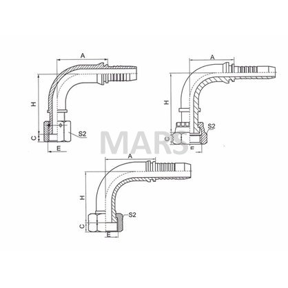 Hydraulická koncovka 32,1,11/16", ORFS, 90°